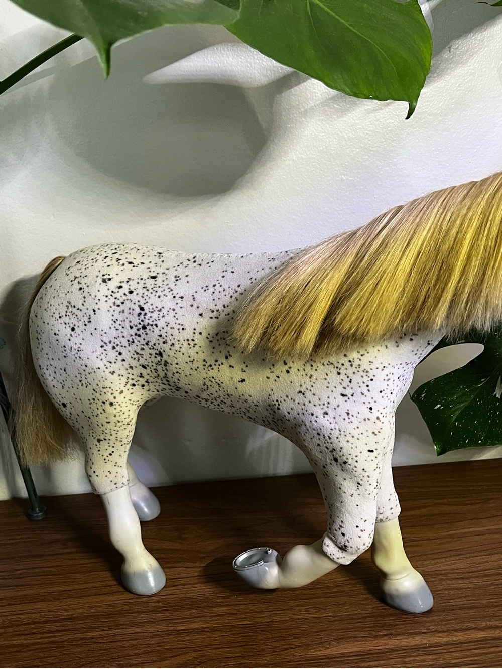 American Girl White Speckled Horse with Blonde Mane and Tail